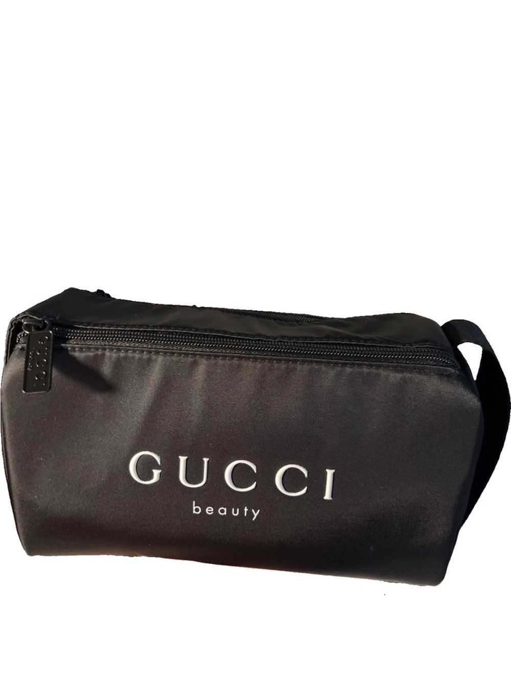 Gucci Black Beauty Toiletry Pouch with Logo 9”x4”x5”